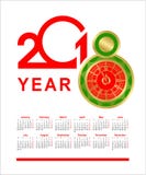 un calendario di 2018 orologi illustrazione vettoriale un calendario di 2018 orologi illustrazione vettoriale