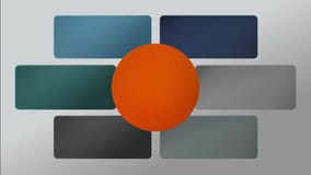 Un cercle principal et six animations de boîte de solution de rectangle, templete d'animation de présentation Un cercle principal et six animations de boîte de solution de rectangle, templete d'animation de présentation