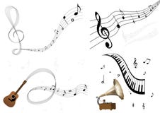 Un conjunto de algunas ilustraciones de la música ilustración del vector Un conjunto de algunas ilustraciones de la música ilustración del vector
