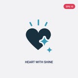 Un cuore di due colori con l'icona di vettore di lustro dal concetto di forme il cuore blu isolato con il simbolo del segno di ve illustrazione di stock Un cuore di due colori con l'icona di vettore di lustro dal concetto di forme il cuore blu isolato con il simbolo del segno di ve illustrazione di stock