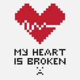 Un ejemplo bajo la forma de corazón quebrado pixelated ilustración del vector Un ejemplo bajo la forma de corazón quebrado pixelated ilustración del vector