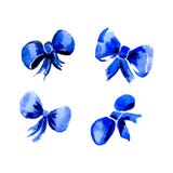 Un ensemble d'arcs bleus Illustration tirée par la main watercolor D'isolement Images stock Un ensemble d'arcs bleus Illustration tirée par la main watercolor D'isolement Images stock
