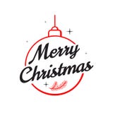 Un fondo blanco cuadrado con una Feliz Navidad de las letras festivas rojas Ejemplo del vector para la tarjeta de felicitación stock de ilustración Un fondo blanco cuadrado con una Feliz Navidad de las letras festivas rojas Ejemplo del vector para la tarjeta de felicitación stock de ilustración
