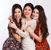 Un gruppo di tre sexy, belle giovani donne felici. fotografia stock libera da diritti Un gruppo di tre sexy, belle giovani donne felici. fotografia stock libera da diritti