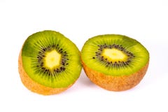 Un kiwi découpé en tranches photo libre de droits Un kiwi découpé en tranches photo libre de droits