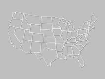 Un mapa de los Estados Unidos de América con las líneas blancas con el shading en fondo gris libre illustration Un mapa de los Estados Unidos de América con las líneas blancas con el shading en fondo gris libre illustration