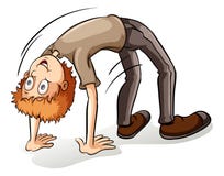 Un muchacho que dobla al revés stock de ilustración Un muchacho que dobla al revés stock de ilustración