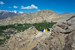 Un paisaje cerca del monasterio de Likir, Ladakh, Jammu y Cachemira, la India fotografía de archivo libre de regalías Un paisaje cerca del monasterio de Likir, Ladakh, Jammu y Cachemira, la India fotografía de archivo libre de regalías
