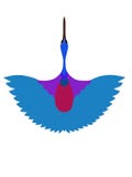 Un pájaro que vuela con el fondo blanco libre illustration Un pájaro que vuela con el fondo blanco libre illustration