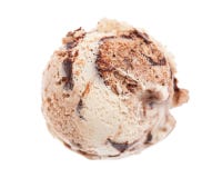 Un scoop de vue d'oeil d'oiseau de forme de crème glacée de tiramisu d'isolement sur le fond blanc image libre de droits Un scoop de vue d'oeil d'oiseau de forme de crème glacée de tiramisu d'isolement sur le fond blanc image libre de droits