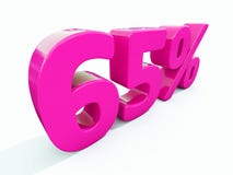 Un segno rosa di 65 per cento illustrazione vettoriale Un segno rosa di 65 per cento illustrazione vettoriale