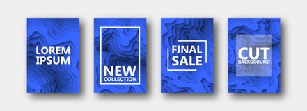 Un sistema de cuatro opciones para las banderas, aviadores, folletos, tarjetas, carteles para su diseño, en color azul stock de ilustración Un sistema de cuatro opciones para las banderas, aviadores, folletos, tarjetas, carteles para su diseño, en color azul stock de ilustración