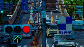 Un timelapse de rue du centre à l'avenue de Kanpachi dans la cuisson de jour de possibilité éloignée de Tokyo banque de vidéos Un timelapse de rue du centre à l'avenue de Kanpachi dans la cuisson de jour de possibilité éloignée de Tokyo banque de vidéos