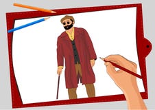 Un uomo anziano cieco attraversa la via royalty illustrazione gratis Un uomo anziano cieco attraversa la via royalty illustrazione gratis