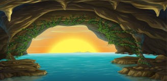 Una cueva y un agua ilustración del vector Una cueva y un agua ilustración del vector
