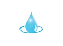 Una goccia delle cadute dell'acqua nel lago per progettazione di logo illustrazione di stock Una goccia delle cadute dell'acqua nel lago per progettazione di logo illustrazione di stock