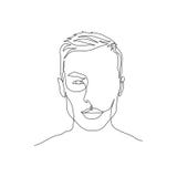 Una línea continua retrato de hombre con la cara hermosa simétrica Arte libre illustration Una línea continua retrato de hombre con la cara hermosa simétrica Arte libre illustration