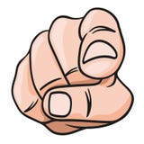 Una mano vista del frente que señala en algo stock de ilustración Una mano vista del frente que señala en algo stock de ilustración