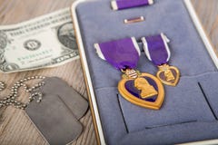 Una medalla de los militares de Purple Heart imágenes de archivo libres de regalías Una medalla de los militares de Purple Heart imágenes de archivo libres de regalías