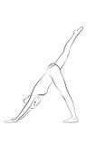 Una muchacha que hace la actitud hacia abajo del perro de la yoga ilustración del vector Una muchacha que hace la actitud hacia abajo del perro de la yoga ilustración del vector