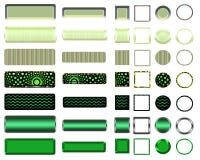 Una selección verde hermosa de sitio web abotona en diversas formas Imagen de archivo libre de regalías Una selección verde hermosa de sitio web abotona en diversas formas Imagen de archivo libre de regalías