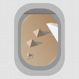 Una visión desde la ventana de un aeroplano del vuelo sobre las pirámides egipcias en Giza Estilo plano stock de ilustración Una visión desde la ventana de un aeroplano del vuelo sobre las pirámides egipcias en Giza Estilo plano stock de ilustración