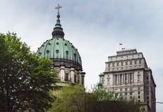Una vista de una b?veda de la catedral en Montreal c?ntrica imágenes de archivo libres de regalías Una vista de una b?veda de la catedral en Montreal c?ntrica imágenes de archivo libres de regalías