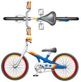 Una vista superior y lateral de una bicicleta stock de ilustración Una vista superior y lateral de una bicicleta stock de ilustración