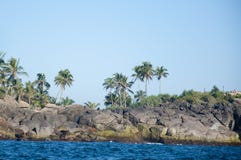 Unawatuna seashore skały i, Sri Lanka fotografia stock Unawatuna seashore skały i, Sri Lanka fotografia stock