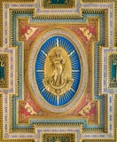 Unbefleckte Empfängnis von der Decke der Kirche von San Marcello al Corso Schöne alte Fenster in Rom (Italien) stockbild Unbefleckte Empfängnis von der Decke der Kirche von San Marcello al Corso Schöne alte Fenster in Rom (Italien) stockbild