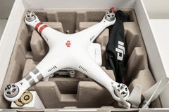 Unboxing Drone Quadrocopter Dji Phantom 3 Advanced Editorial Photo