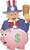 Uncle Sam Smashing a Piggy Bank Stock Image Uncle Sam Smashing a Piggy Bank Stock Image