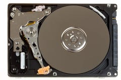 Uncovered 2,5 Inch Notebook Hard Drive Royalty Free Stock Photography