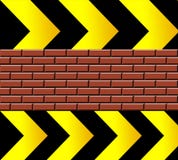 Under construccion. Black and yellow arrows with bricks. abstract illustration royalty free illustration Under construccion. Black and yellow arrows with bricks. abstract illustration royalty free illustration