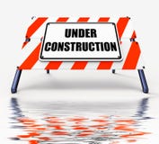 Under Construction Sign Displays Partially Insufficient Construc Stock Photo Under Construction Sign Displays Partially Insufficient Construc Stock Photo
