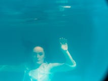 Underwater Girl Wearing Bikini In Swimming Pool Stock Photo - Image ...