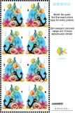 Underwater world visual puzzle: Match the pairs - find the mirrored images Stock Image Underwater world visual puzzle: Match the pairs - find the mirrored images Stock Image