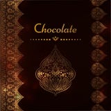 Une carte de luxe de vecteur de vintage Invitation avec de beaux ornements d'or, cadre de frontière de dentelle Calibre de chocol Image libre de droits Une carte de luxe de vecteur de vintage Invitation avec de beaux ornements d'or, cadre de frontière de dentelle Calibre de chocol Image libre de droits