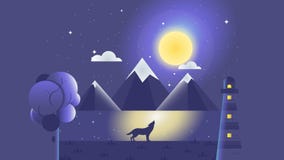 Une histoire de la rive | Nuit illustration de vecteur Une histoire de la rive | Nuit illustration de vecteur