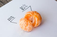 Une mandarine avec des pour cent images libres de droits Une mandarine avec des pour cent images libres de droits