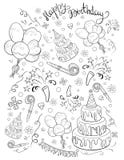 Une page de coloration, réservent un thème d'anniversaire avec l'image de lettrage pour des enfants Ligne Art Style Illustration illustration de vecteur Une page de coloration, réservent un thème d'anniversaire avec l'image de lettrage pour des enfants Ligne Art Style Illustration illustration de vecteur