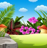 Une vue awasome avec l'état de forêt naturelle illustration de vecteur Une vue awasome avec l'état de forêt naturelle illustration de vecteur