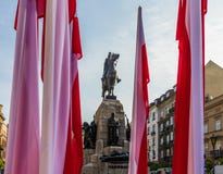 Une vue du monument de Grunwald ? Cracovie Pologne photos stock Une vue du monument de Grunwald ? Cracovie Pologne photos stock