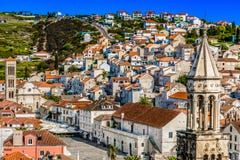 Unesco-stad Hvar in Kroatië, Europa stock foto Unesco-stad Hvar in Kroatië, Europa stock foto