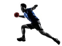 Ung man som övar handbollspelarekonturn arkivbilder Ung man som övar handbollspelarekonturn arkivbilder
