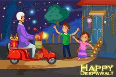 Ungar som tycker om firecrackeren som firar den Diwali festivalen av Indien royaltyfri illustrationer Ungar som tycker om firecrackeren som firar den Diwali festivalen av Indien royaltyfri illustrationer