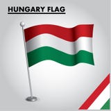 UNGARN-Flagge Staatsflagge von UNGARN auf einem Pfosten lizenzfreie abbildung UNGARN-Flagge Staatsflagge von UNGARN auf einem Pfosten lizenzfreie abbildung