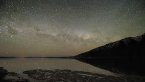 Unglaubliche des Belichtungsmeerblickansichtsternmeteorschauers der Zeitspanne stabile lange Milchstraßegalaxie im Nordlichtnächt stock video Unglaubliche des Belichtungsmeerblickansichtsternmeteorschauers der Zeitspanne stabile lange Milchstraßegalaxie im Nordlichtnächt stock video