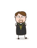 Unhöflicher Karikatur-Priester Character Vector stock abbildung Unhöflicher Karikatur-Priester Character Vector stock abbildung