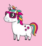 A cool Unicorn wearing sunglasses stock illustration A cool Unicorn wearing sunglasses stock illustration